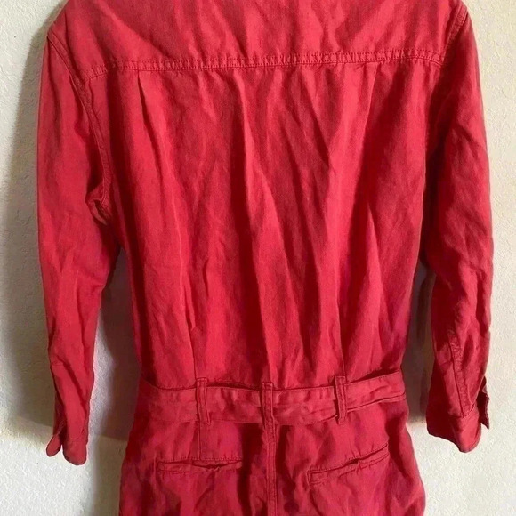 Current Elliott The Kaya Button-Front Long Sleep Utility Waist Tie Romper Size S - Picture 8 of 11